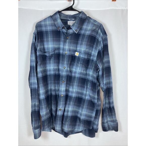 Carhartt Other - Carhart Men’s Flannel Shirt Loose Fit Plaid Outdoors Long Sleeve Button Heavy